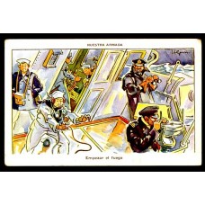 BARCOS MARINA NACIONAL HUMORISTICA EMPEZAR EL FUEGO ANTIGUA TARJETA POSTAL